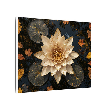Kintsugi Lotus Flower in Dappled | Gold Repair Canvas Art