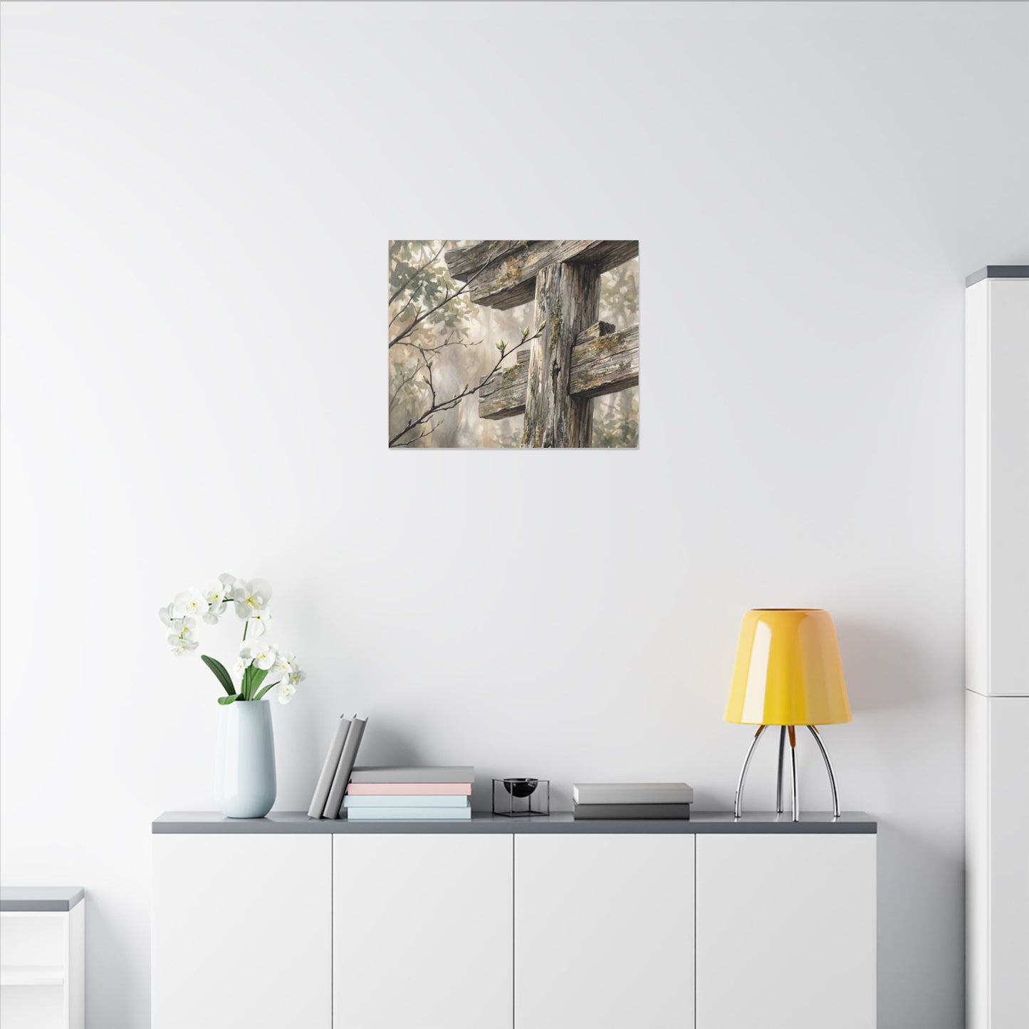 Torii Gate Spring Canvas Art | Japandi Neutral Design