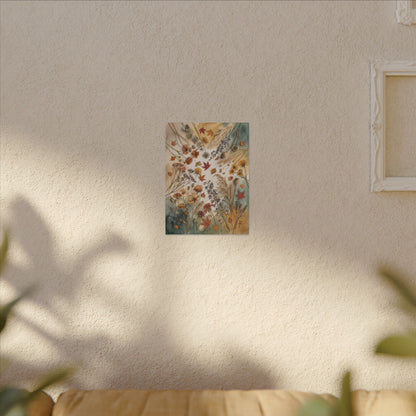 Dried Flowers Canvas Art | Autumn Japandi Watercolor Art