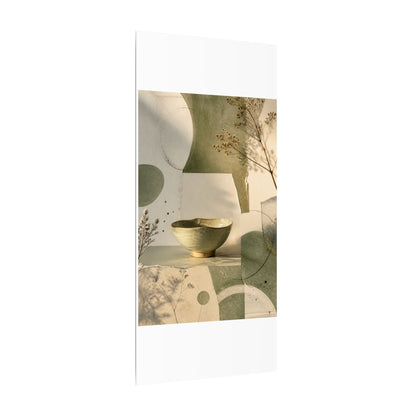 Warm Ceramic Bowl Canvas Art - Minimal Line Japandi