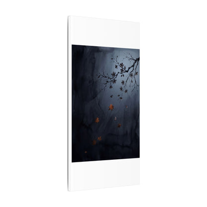 Autumn Cherry Blossom Charcoal Ink Canvas Art | Atmospheric Decor