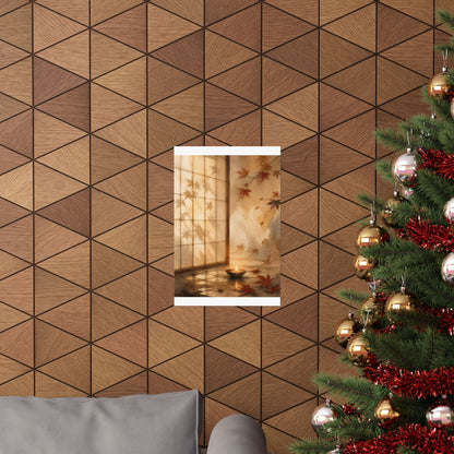 Shoji Screen Autumn Wall Art Print | Japandi Warm Design