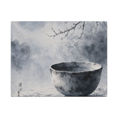 Seijaku Ceramic Bowl Canvas Art - Zen Sumi E