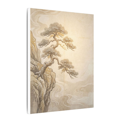 Winter Pine Tree Japanese Pattern Canvas Art | Elegant Decor