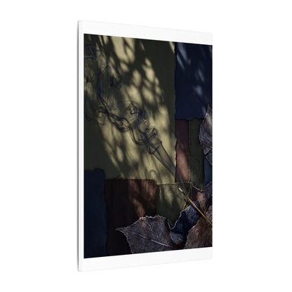 Ma Incense Smoke Canvas Art - Dark Japandi Dark Texture