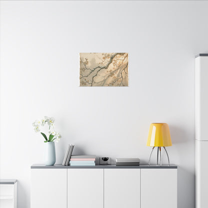 Cherry Blossom Canvas Art | Winter Japandi Japanese Pattern Art