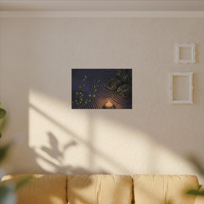Mono No Aware Rock Garden Canvas Art - Zen Ukiyo E Inspired