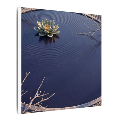Lotus Flower Canvas Art | Winter Zen Karesansui Art