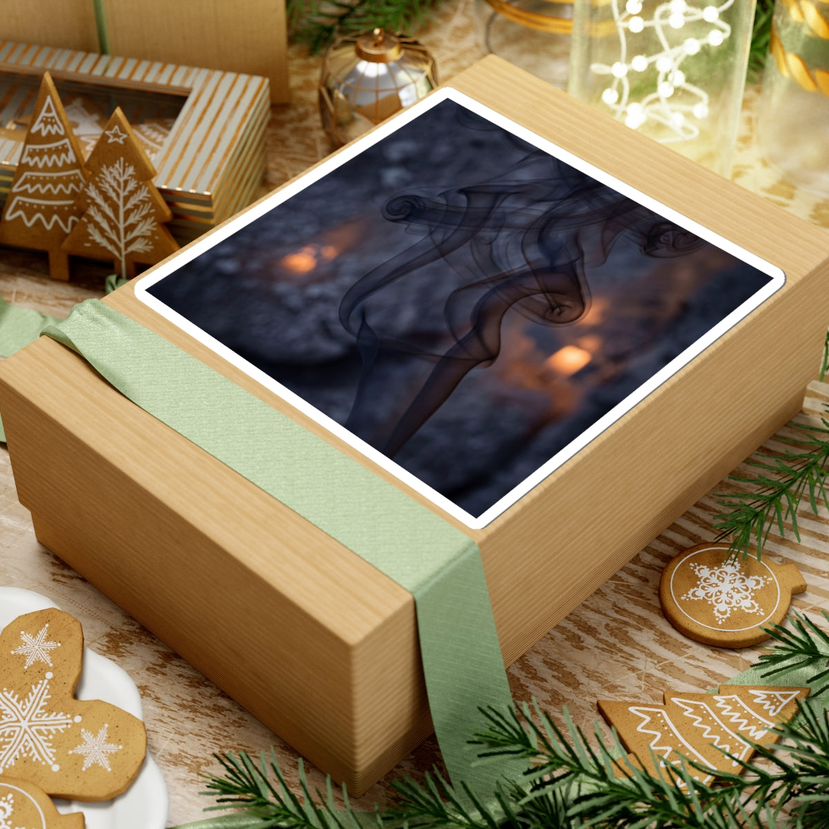 Winter Incense Smoke Shadow Zen Sticker | Moody Decor