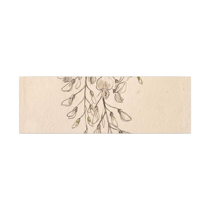 Japandi Wisteria in Golden Hour | Minimal Line Canvas Art