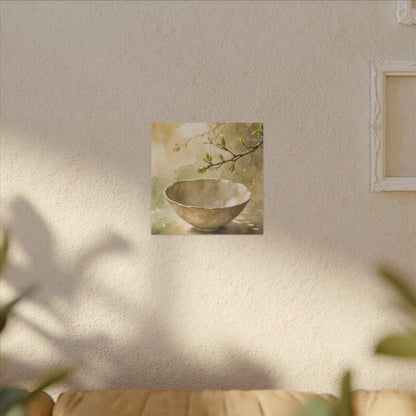 Warm Ceramic Bowl Canvas Art - Watercolor Japandi