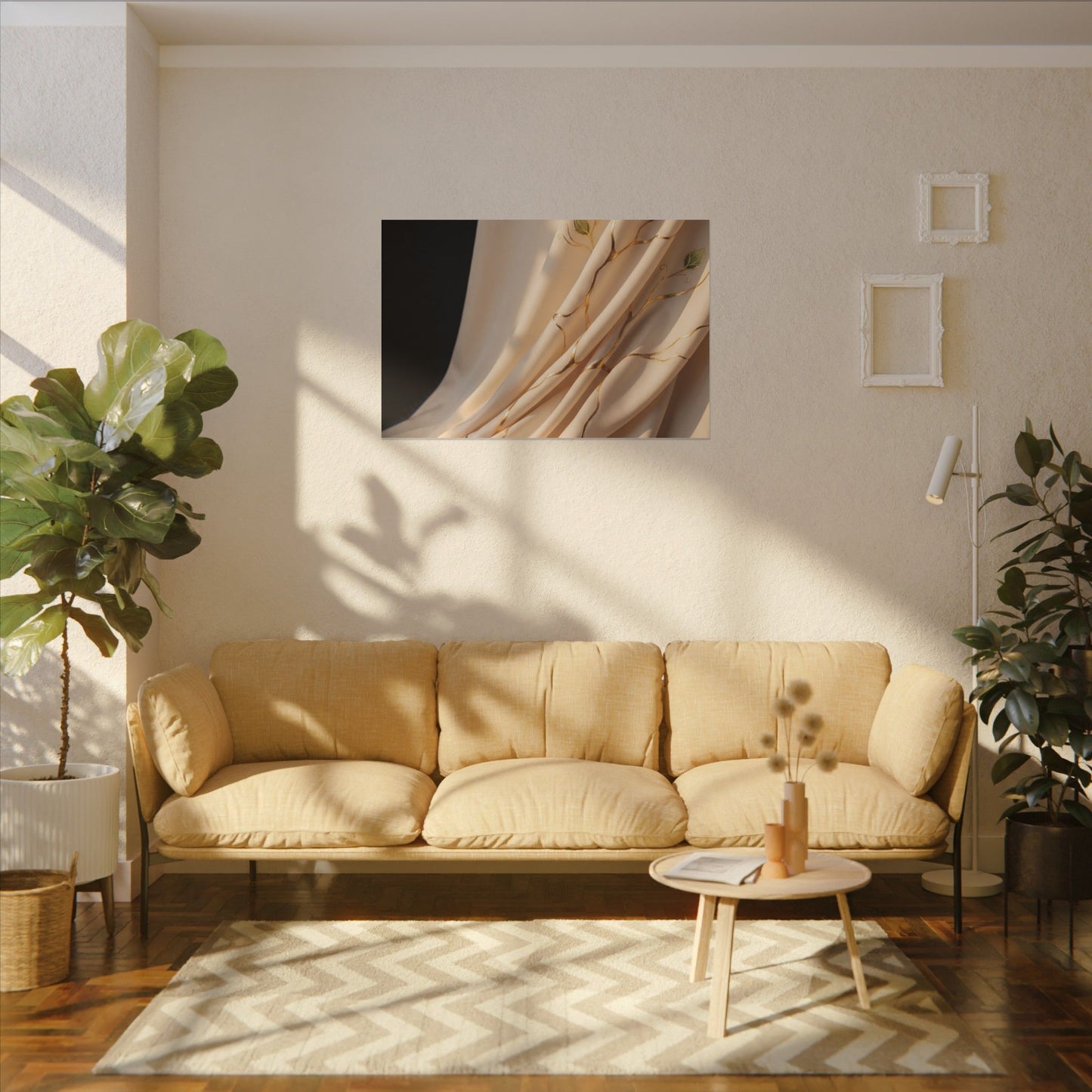 Golden Hour Silk Drape Canvas Art - Kintsugi Fukinsei