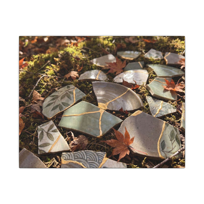 Broken Pottery Japanese Pattern Canvas Art | Elegant Japandi Art