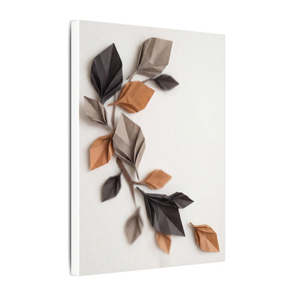 Paper Fold Autumn Canvas Art | Japandi Earthy Design