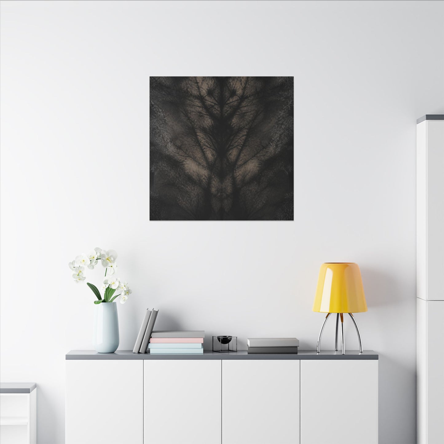Seijaku Shadow Play Canvas Art - Dark Japandi Charcoal Ink