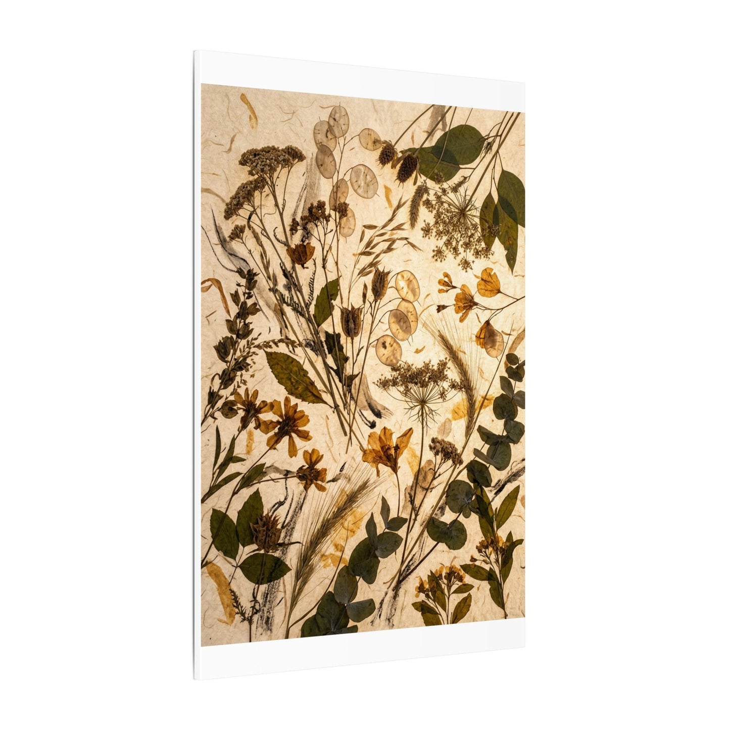 Dried Flowers Summer Canvas Art | Japandi Neutral Design