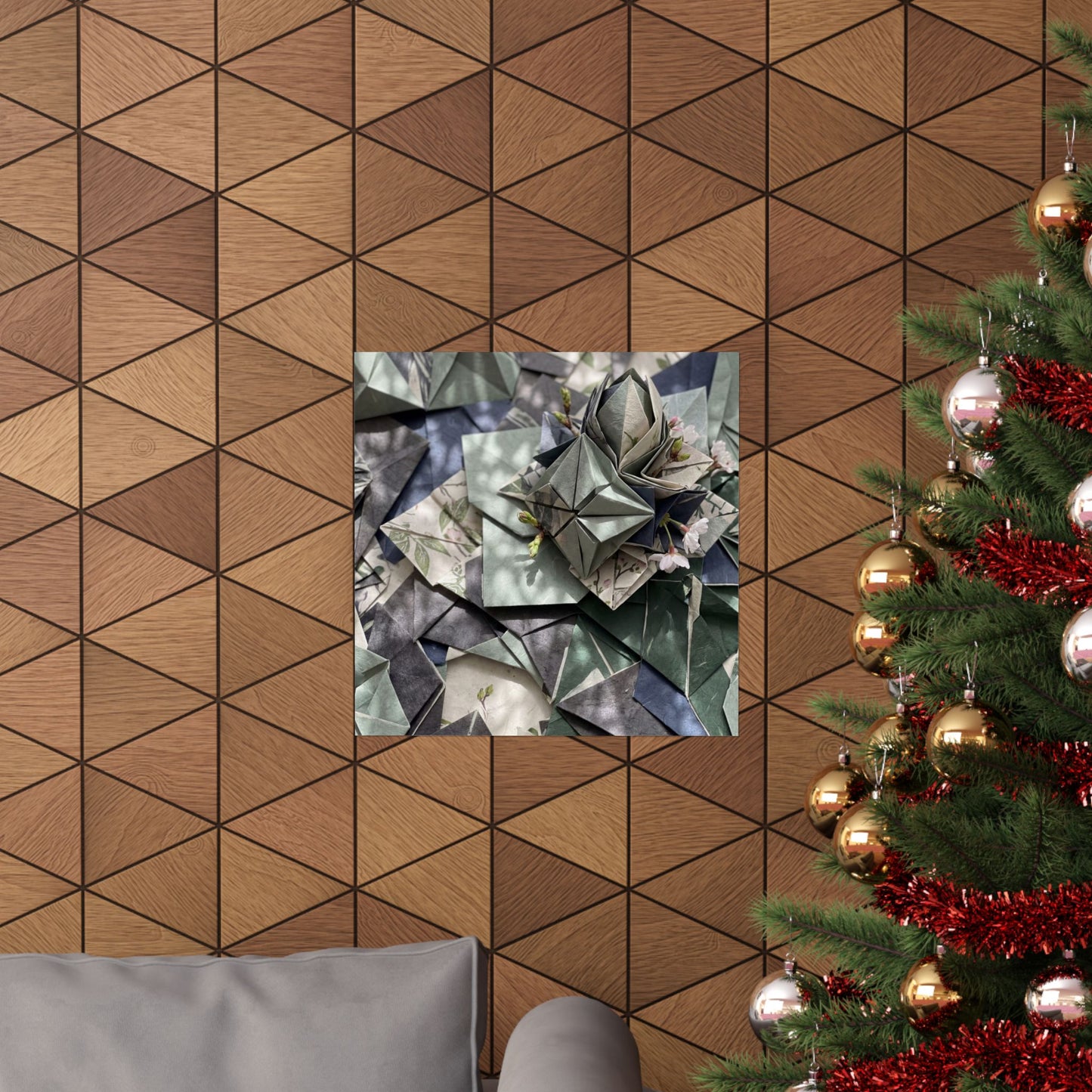 Cozy Paper Fold Wall Art Print - Japanese Pattern Japandi