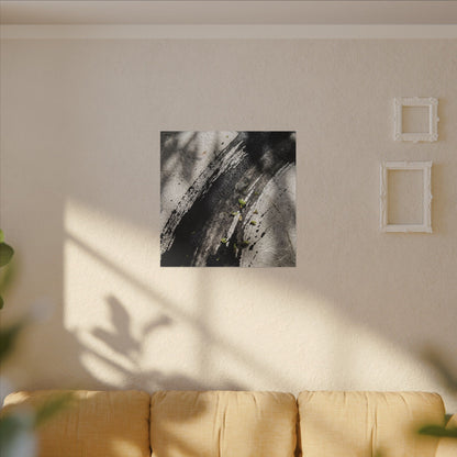 Ink Brushstroke Canvas Art | Spring Dark Japandi Moody Minimal Art