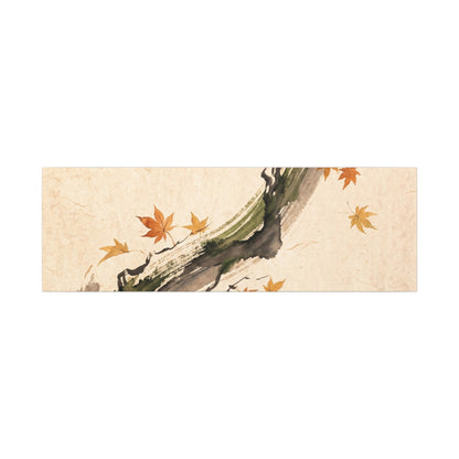 Ink Brushstroke Autumn Canvas Art | Zen Calm Design