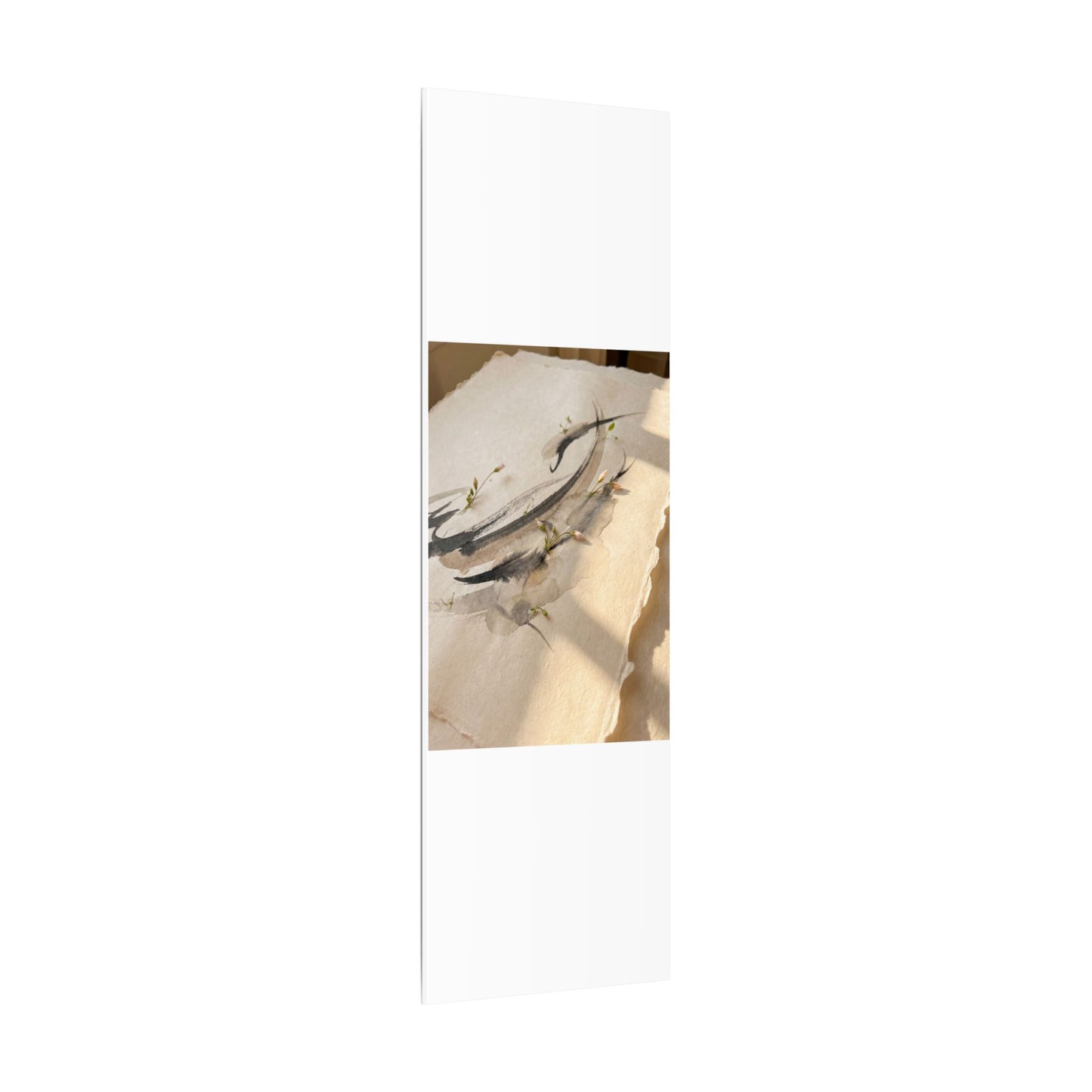 Ink Brushstroke Watercolor Canvas Art | Neutral Japandi Art