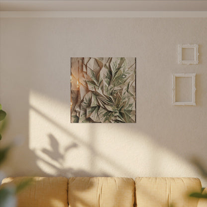 Japandi Paper Fold in Candlelight | Texture Canvas Art