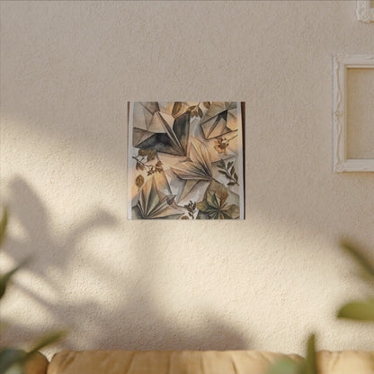 Golden Hour Paper Fold Canvas Art - Japandi Seijaku