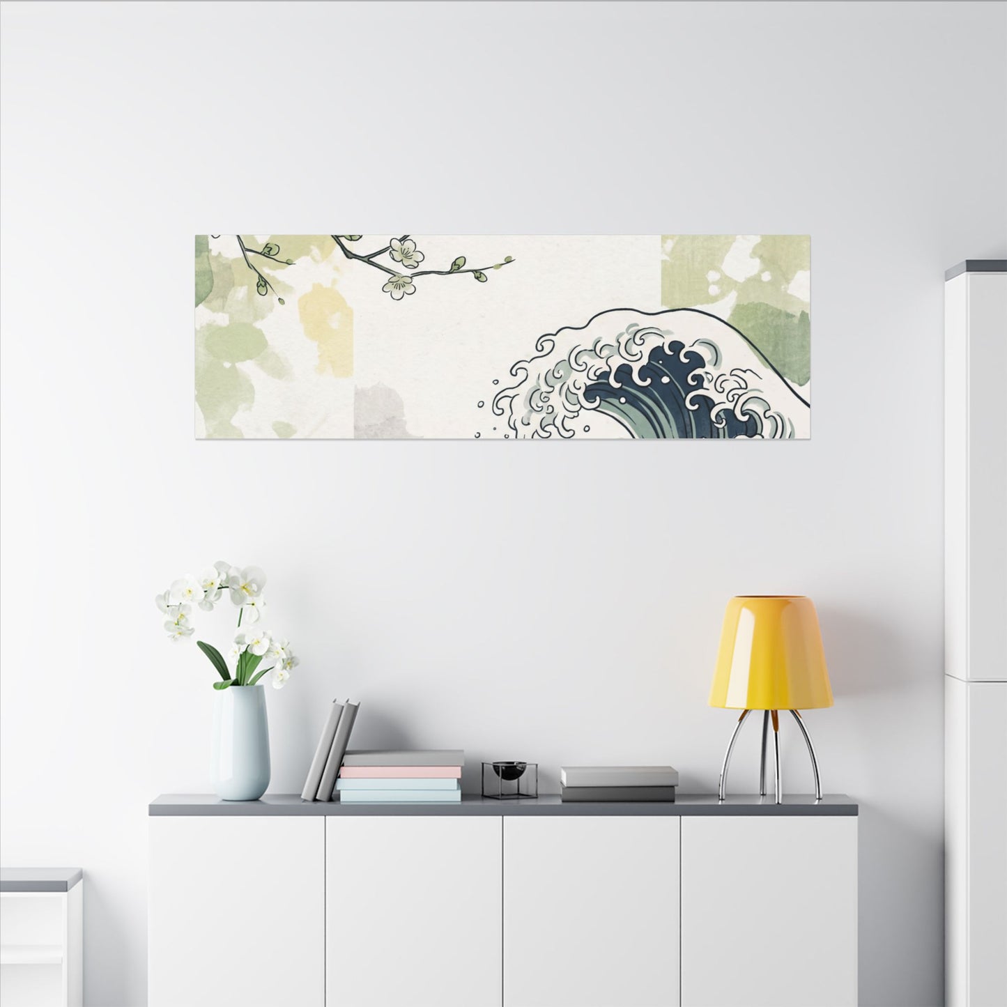 Spring Ocean Wave Ukiyo E Inspired Canvas Art | Serene Decor