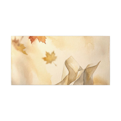 Japandi Paper Fold in Golden Hour | Watercolor Canvas Art