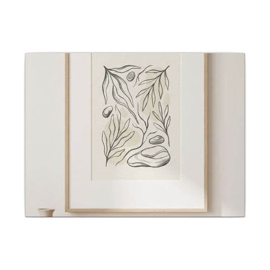 Japandi Charcoal Canvas Art Art Print