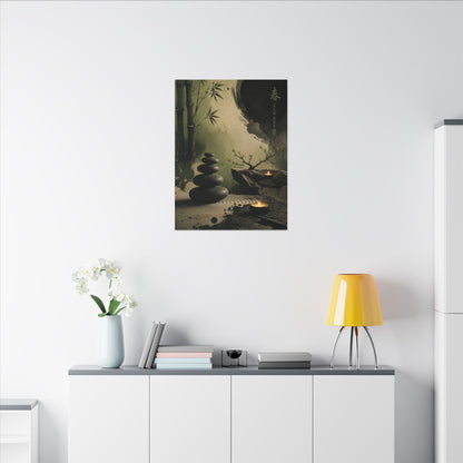 River Stones Spring Canvas Art | Zen Contemplative Design