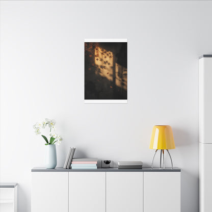 Shadow Play Canvas Art | Autumn Dark Japandi Charcoal Ink Art