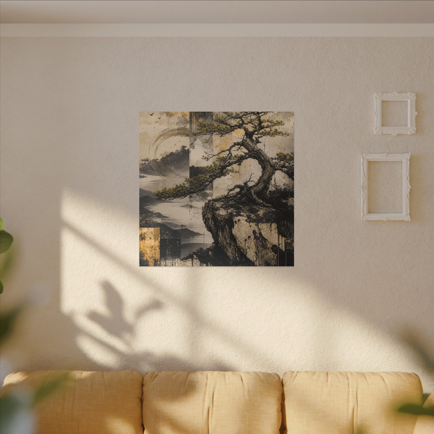 Golden Hour Pine Tree Canvas Art - Japandi Datsuzoku