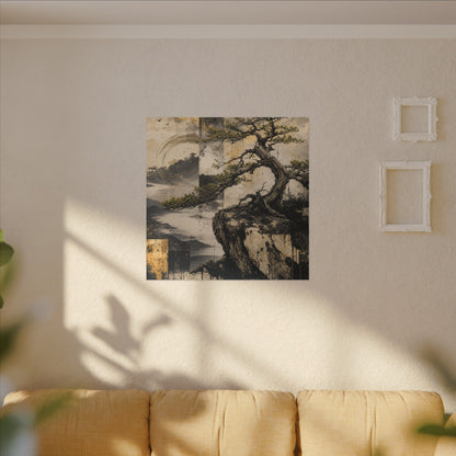 Golden Hour Pine Tree Canvas Art - Japandi Datsuzoku