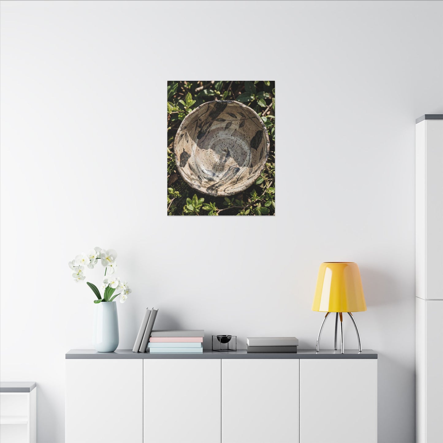 Elegant Ceramic Bowl Canvas Art - Japanese Pattern Japandi