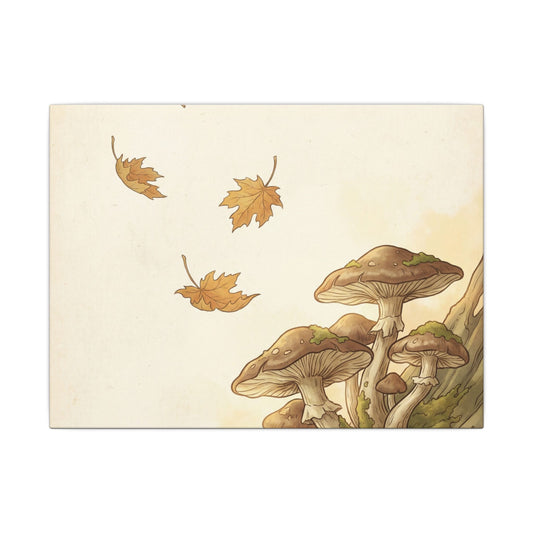 Ma Wild Mushrooms Canvas Art - Cottagecore Forest Whimsy Art Print