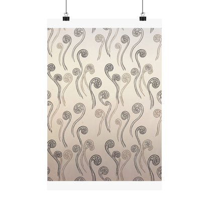Fern Unfurling Wall Art Print | Summer Japandi Japanese Pattern Art