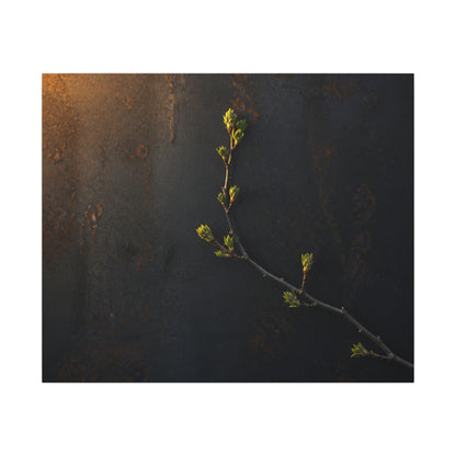 Dark Japandi Rust Patina in Golden Hour | Moody Minimal Canvas Art