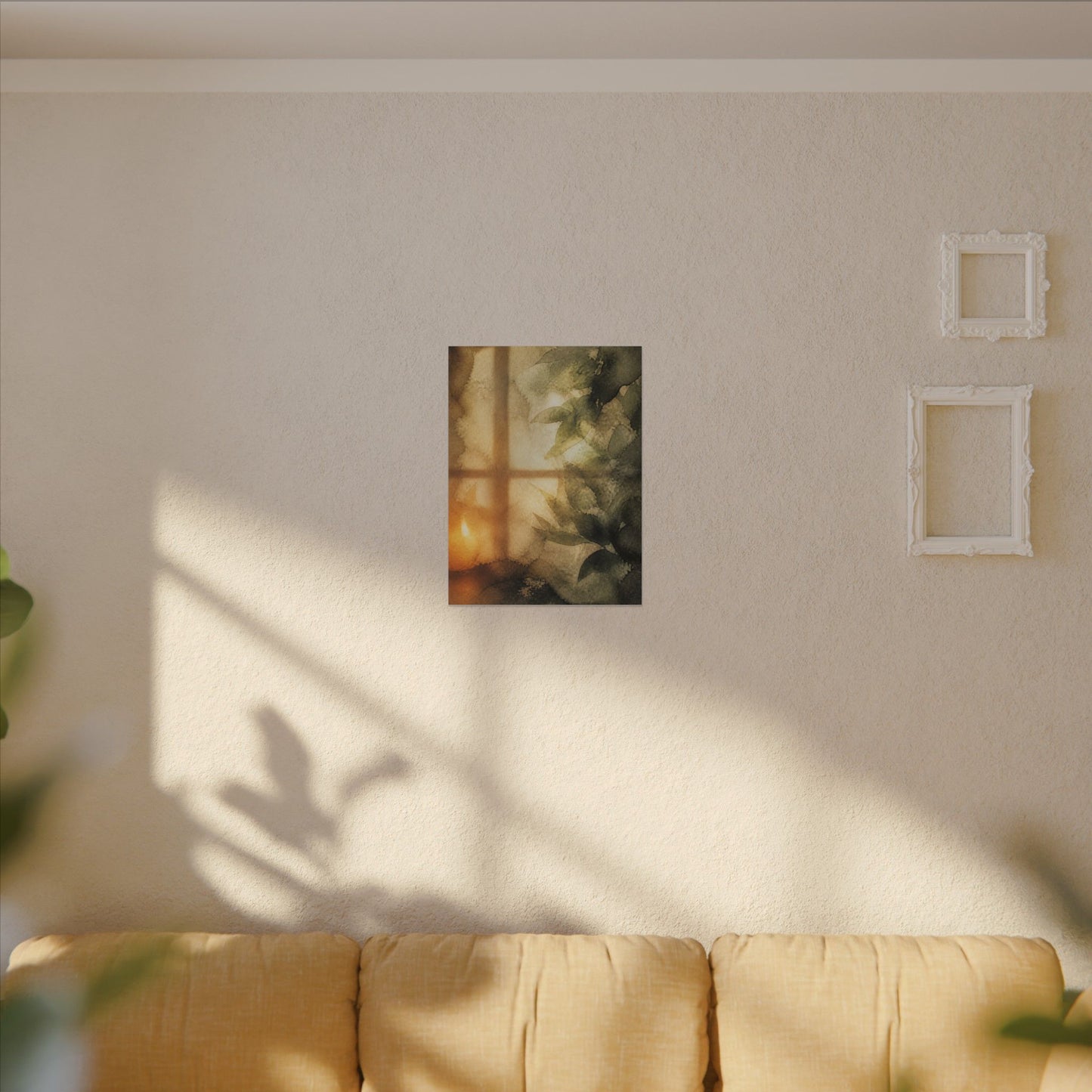 Cozy Shoji Screen Canvas Art - Watercolor Japandi