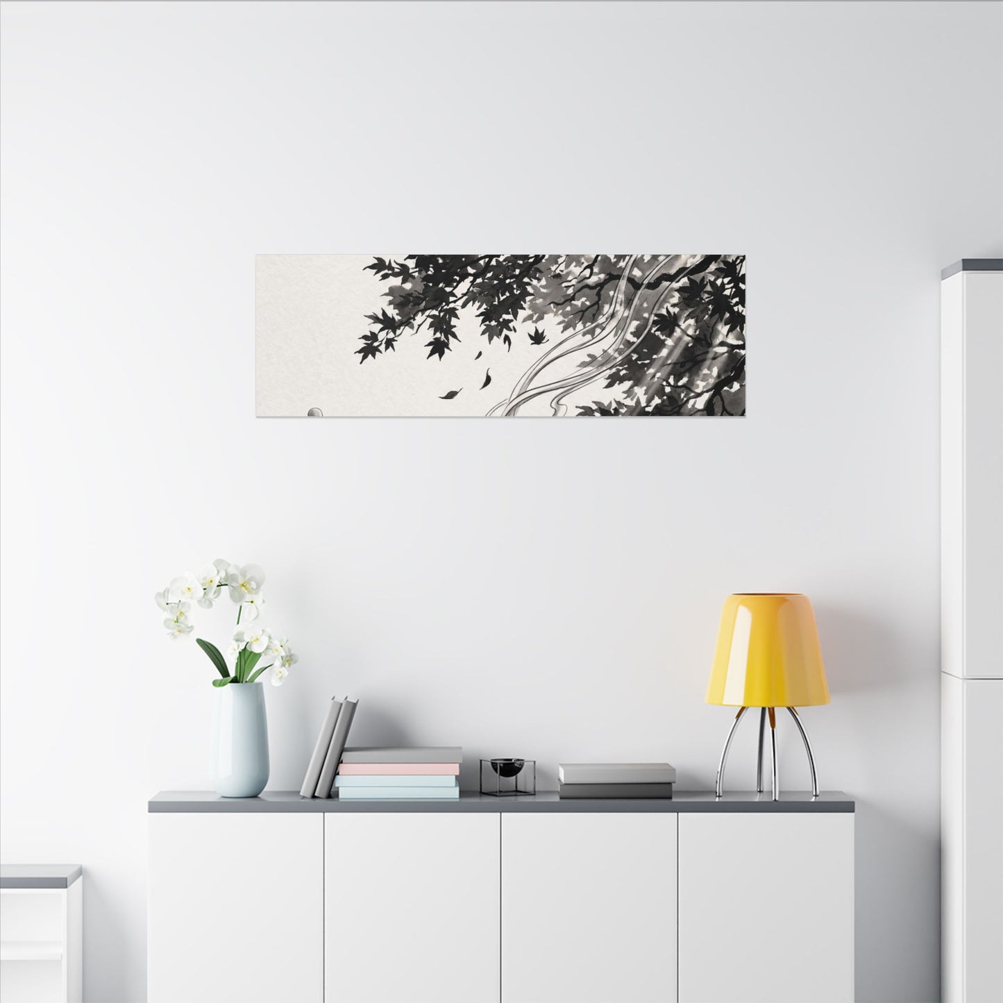 Serene Incense Smoke Canvas Art - Ukiyo E Inspired Zen