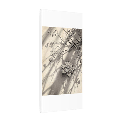 Winter Lotus Flower Sumi E Canvas Art | Contemplative Decor