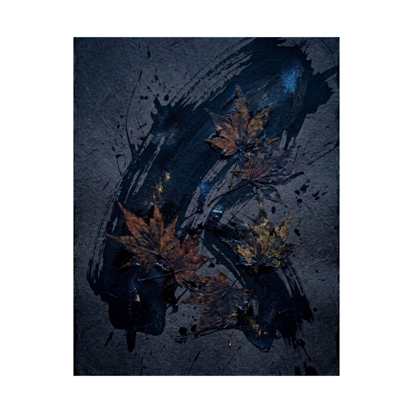 Moonlight Ink Brushstroke Wall Art Print - Dark Japandi Datsuzoku