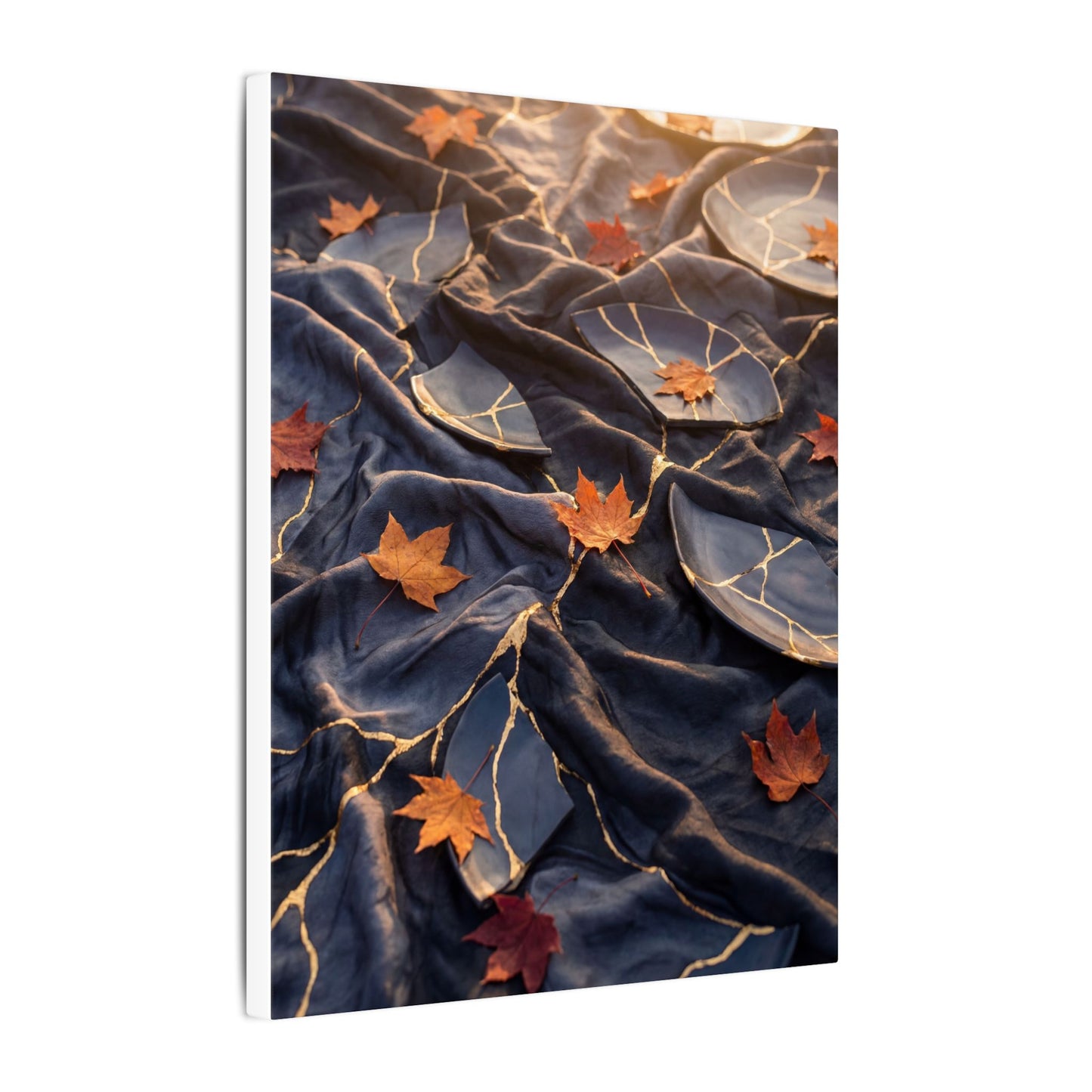 Golden Hour Silk Drape Canvas Art - Kintsugi Shibui