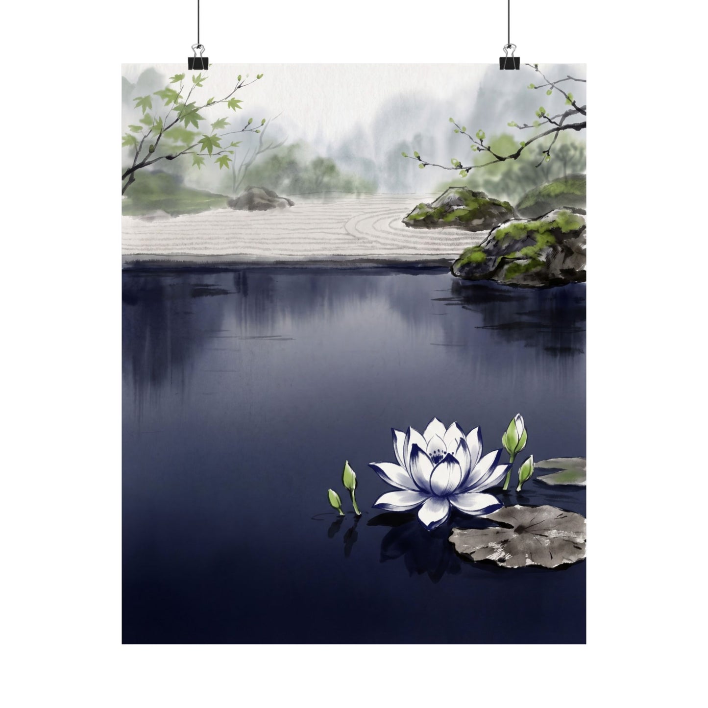 Lotus Flower Spring Wall Art Print | Zen Calm Design