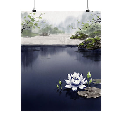 Lotus Flower Spring Wall Art Print | Zen Calm Design