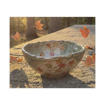 Japandi Ceramic Bowl in Golden Hour | Japanese Pattern Canvas Art