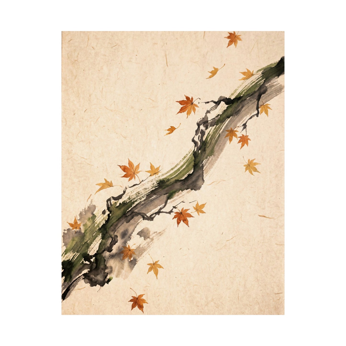 Ma Ink Brushstroke Wall Art Print - Zen Ukiyo E Inspired