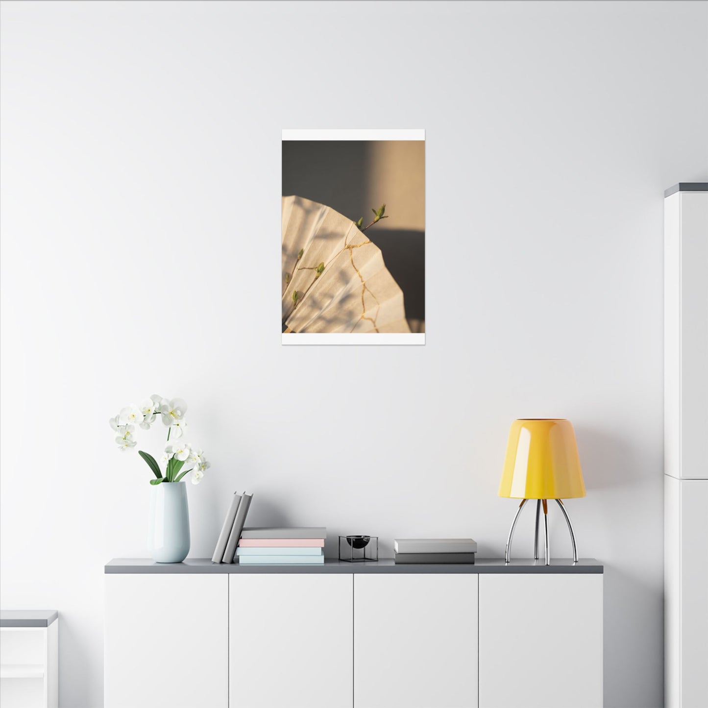 Paper Fold Gold Vein Canvas Art | Healing Kintsugi Art