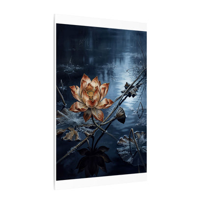 Winter Lotus Flower Broken Beauty Canvas Art | Healing Decor