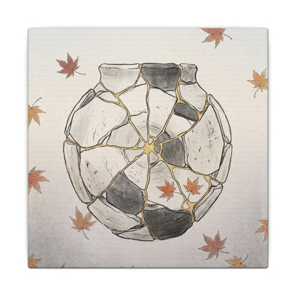Japandi Broken Pottery in Dawn | Minimal Line Canvas Art