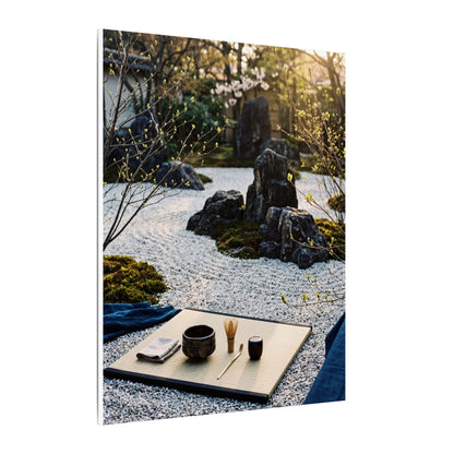 Zen Tea Ceremony in Golden Hour | Karesansui Canvas Art